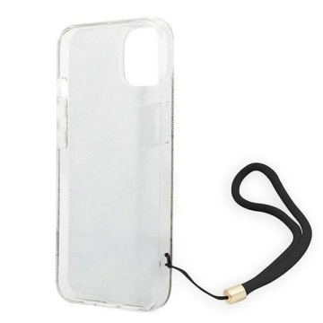 Guess GUOHCP14SH4STW pouzdro pro Apple iPhone 14 6,1" hnědé/hnědé pevné pouzdro 4G Print Strap