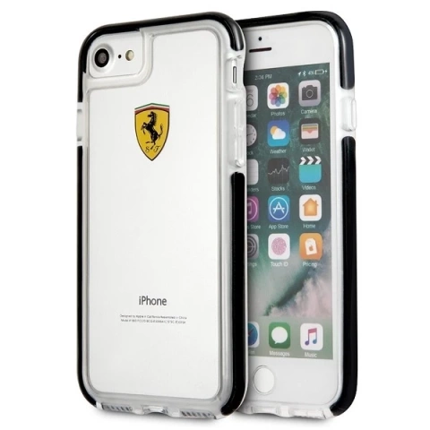 Etui na telefon Ferrari Hardcase iPhone 7/8 SE 2020 / SE 2022 Протиударний прозорий чорний