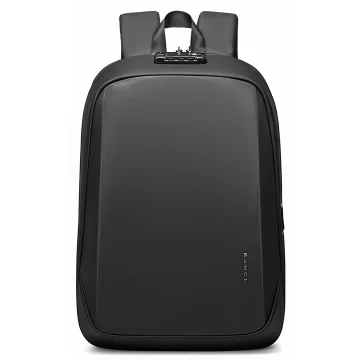Bange Wasserdichter Rucksack für 15,6-Zoll-Laptop, Reisen, 47 x 30 x 12,5 cm, für Arbeit, Schule, Flugzeug, Herren und Damen, USB, Diebstahlschutz, TSA-Code, Schwarz