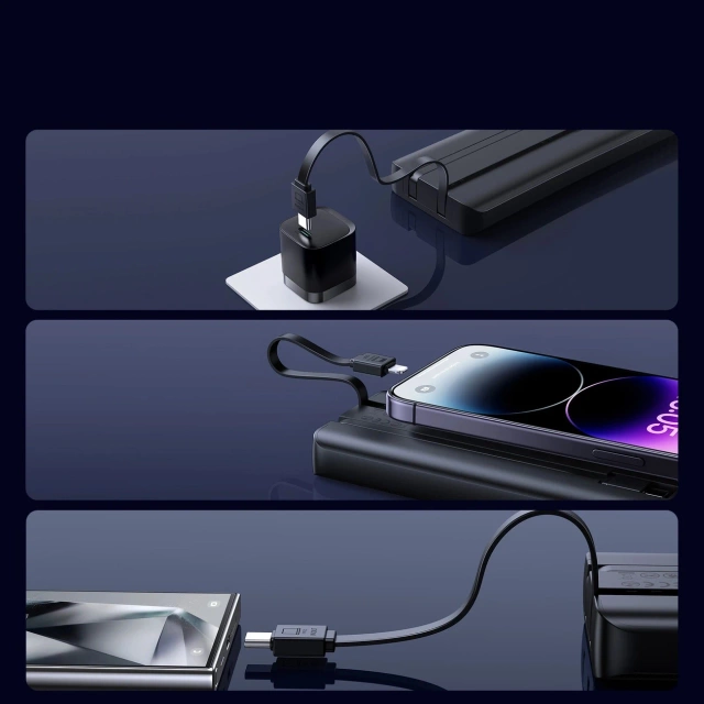 Joyroom 10000 mAh 22,5 W Powerbank mit 2 Kabeln – Bereit zum Aufladen