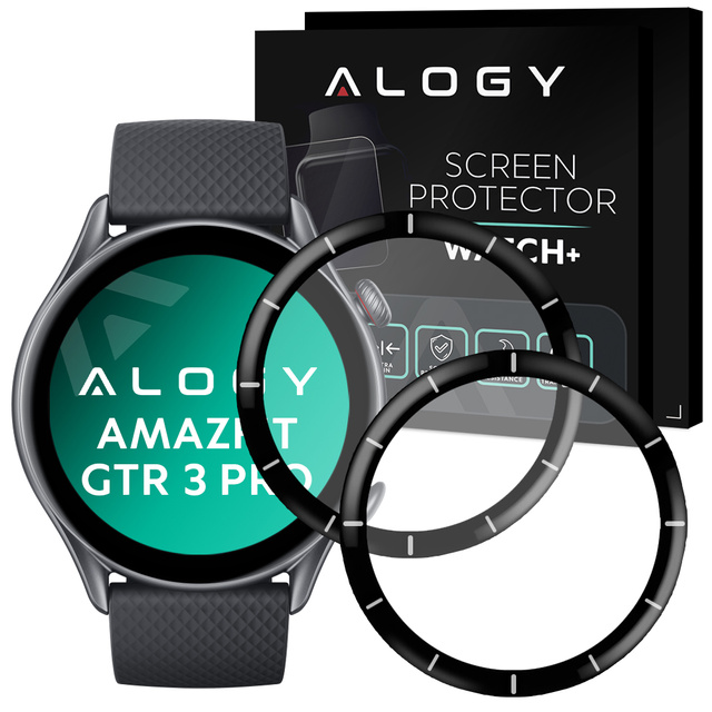 2x Flexibilní 3D Alogy Glass pro Xiaomi Amazfit GTR 3 Pro Black