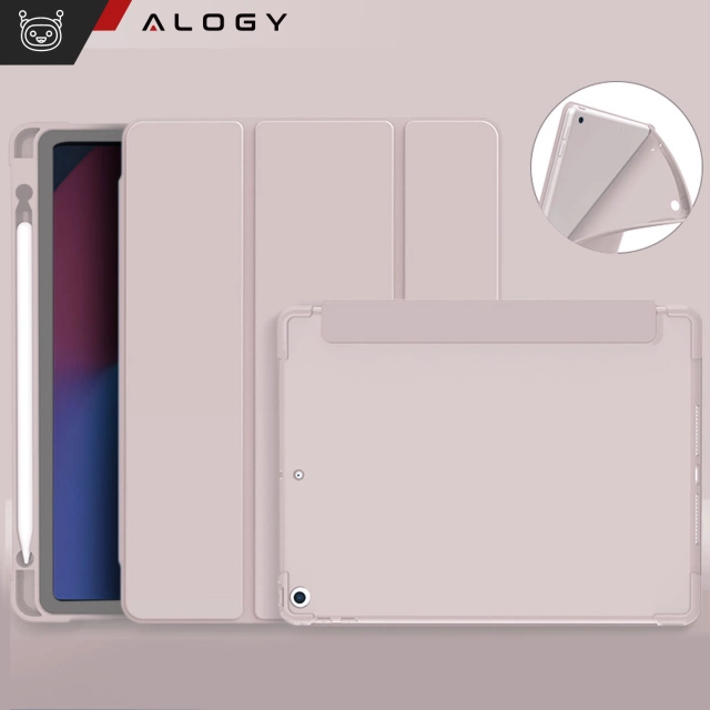 Case for Apple iPad 10.2 9 Gen 8/7 2021/2020/2019 Smart Pencil Case Alogy TPU Tablet Cover Pink