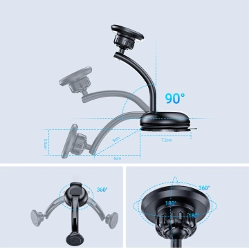 Acefast magnetic car phone holder for the cockpit and ventilation grill black (D7 black)