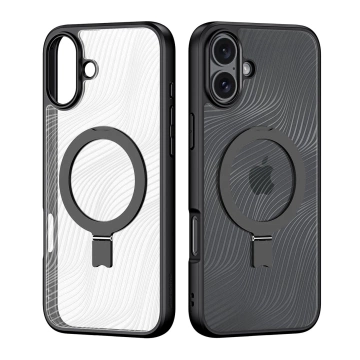 iPhone 16 Dux Ducis Aimo Mag Case with MagSafe and Stand - Black