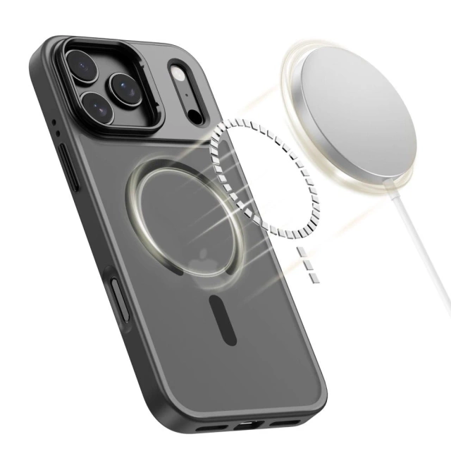 Etui Tech-Protect MagStand MagSafe do iPhone 17 Pro Max, czarny mat