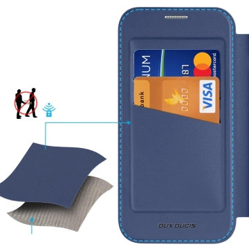 Etui do iPhone 17 Dux Ducis Skin X Pro Portfel MagSafe Niebieskie