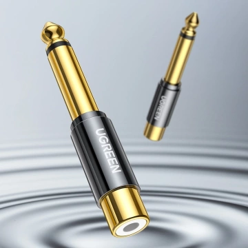 UGREEN adaptér 6,35 mm jack (samec) na RCA (samica) zlatý (AV169 80731)