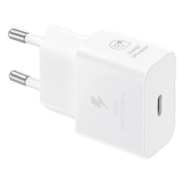Samsung EP-T2510NWEGEU 25W SFC USB-C GaN wall charger - white