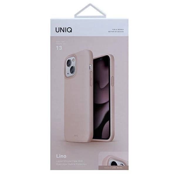 UNIQ-Hülle Lino iPhone 13 6.1 "Rosa / Blush Pink