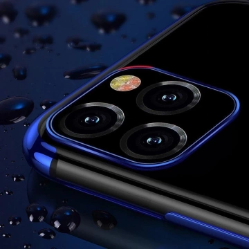 Kryt Clear Color iPhone 13 mini modrý gélový kryt s kovovým rámom
