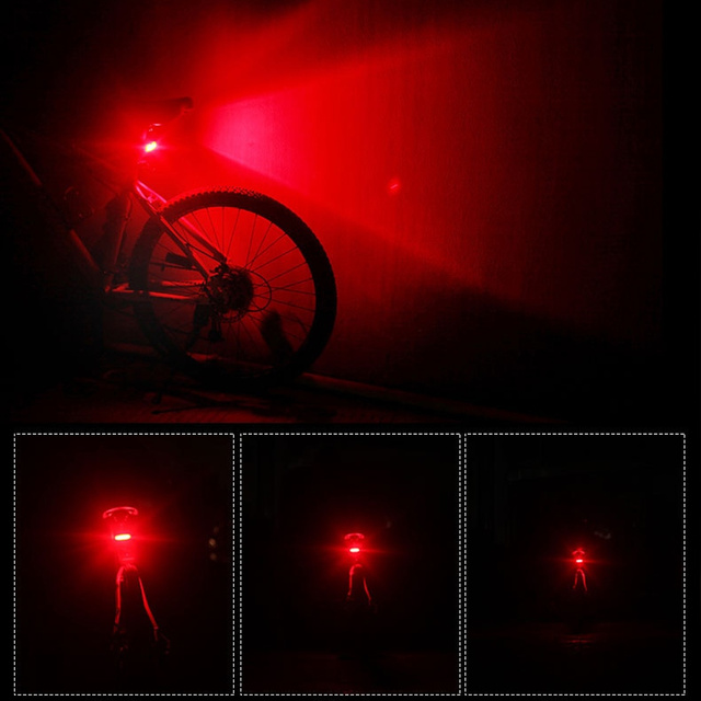 Strong LED rear bicycle lamp USB Alogy light waterproof bicycle lighting Red