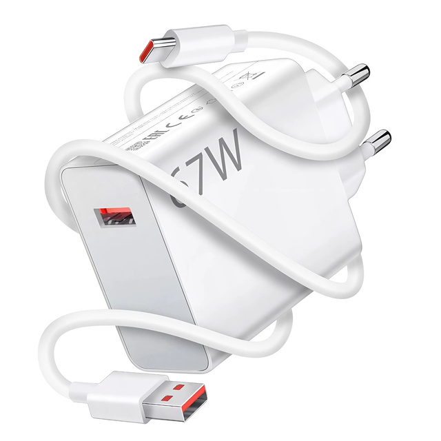 Xiaomi Original MDY-14-EW 67W Wandladegerät Schnellladung QC 3.0 USB-USB-C 6A Kabel Weiß