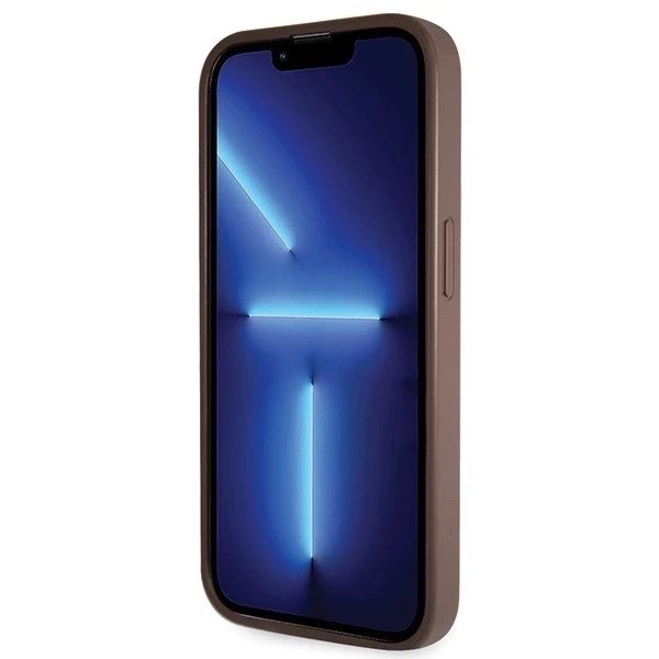 Etui Guess GUHCP15LP4TDSCPW pro iPhone 15 Pro 6,1" brązowý/hnědý pevný obal Crossbody 4G kovové logo