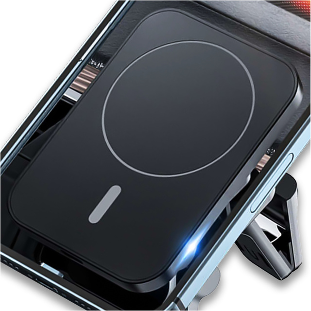Автомобільний тримач із зарядним пристроєм Qi для MagSafe Alogy на решітці 15W Black