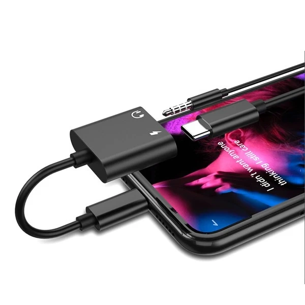 Алюмінієвий адаптер HF для iPhone Denmen Lightning на USB-C Jack 3,5 мм