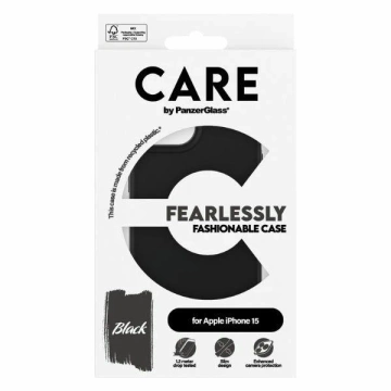 Pouzdro na iPhone 15 CARE od PanzerGlass Fearlessly Fashionable Black