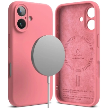 Ringke MagSafe Magnetic Silicone Case for iPhone 16 Pink