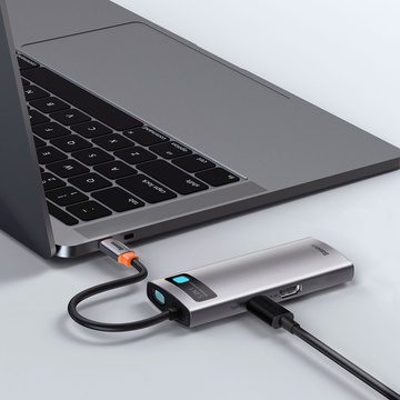 Концентратор 5w1 Baseus Metal Gleam Series, USB-C до 3x USB 3.0 HDMI USB-C PD