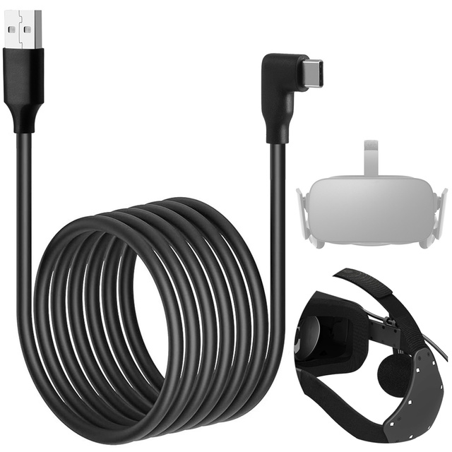 Alogy VR headset cable USB to USB Type-C cable 5m for Oculus Link Quest 1 2 Black