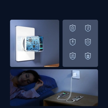 Síťová nabíječka Joyroom USB-C / USB-A 20 W PD / QC 3.0 – bílá