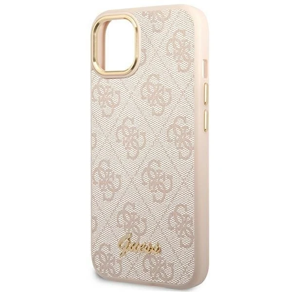 Etui Guess GUHCP14MHG4SHP pro Apple iPhone 14 Plus 6,7" różowy/růžový pevný obal 4G Vintage Gold Logo