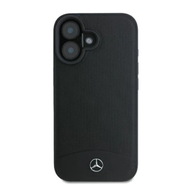 Чохол Mercedes iPhone 16 6.1" Czarny MagSafe Hardcase Textured And Plain Leather
