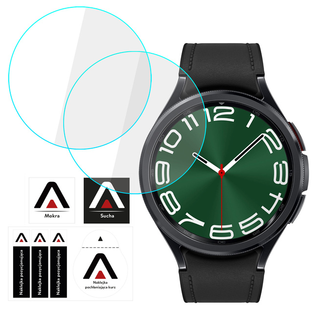 2x Tempered Glass for Samsung Galaxy Watch 6 Classic 47mm Protective for Smartwatch Alogy Screen Protector Watch