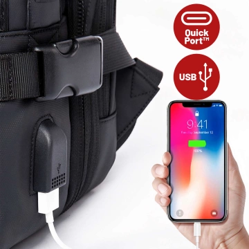 Cestovní batoh Bange BackPack business rozšiřitelný batoh Prostorná taška na 17,3" notebook s USB portem Černá