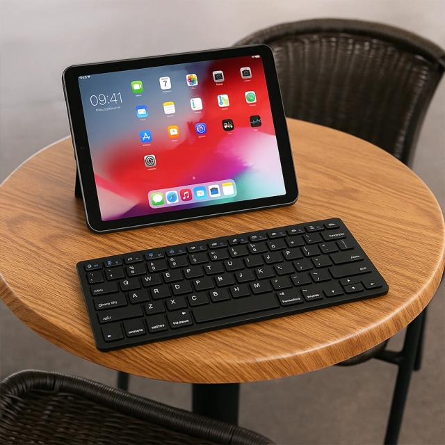 Bezdrôtová Bluetooth BT 3.0 klávesnica, univerzálna pre iPad iMac iOS Android Windows slim Black