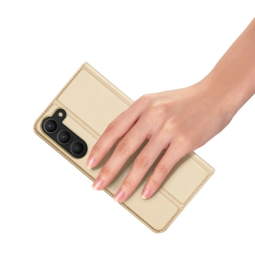 Dux Ducis Skin Pro Protective Phone Case for Samsung Galaxy S23 Flip Card Wallet Stand Gold
