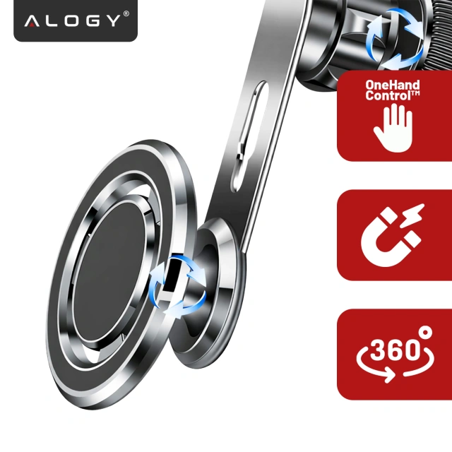 Автотримач MagSafe для iPhone 14 13 12 на решітку Alogy Airvent carholder Black