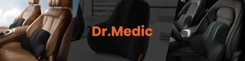 DR.MEDIC ErgoDrive™ Ergonomic Lumbar Support Cushion for Cars, Drivers, Passengers, Office Chairs, Gaming Chairs, and Seats