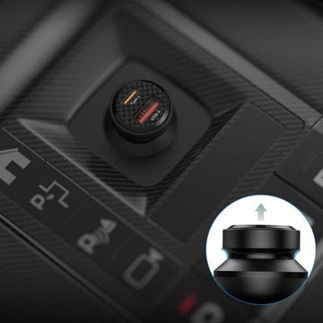 CC45W USB Autoladegerät USB-C Typ C 2-Port Autoladegerät PowerDelivery PD 45W QuickCharge QC 3.0 Schwarz