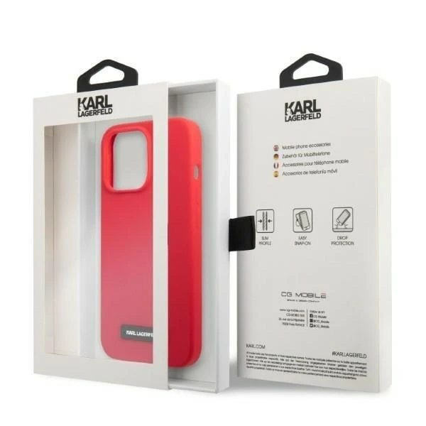 Karl Lagerfeld KLHCP13LSLMP1R захисний чохол для телефону Apple iPhone 13 Pro / 13 6.1" hardcase red/red Silicone Plaque