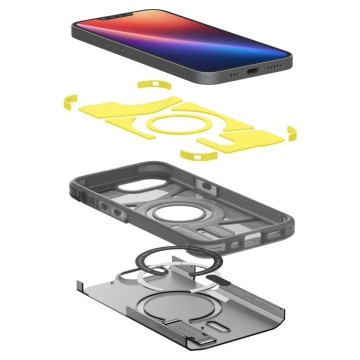 Puzdro Spigen Tough Armor Mag MagSafe Frost pre iPhone 16e, čierne