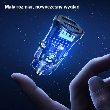 USAMS Autonabíječka C31 3A 2xUSB-A Fast Charge modrá/modrá CC162CC02 (US-CC162)