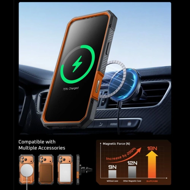 Etui Ochronne do iPhone 17 Pro Max Supcase UB Grip Pro Mag MagSafe Coral