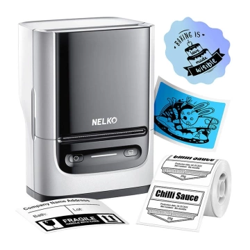 Термопринтер етикеток Nelko PM220 Bluetooth USB-C білий