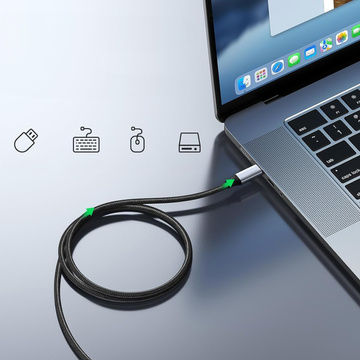 Verlängerungskabel USB-C Typ C 3.1 Gen2 Thunderbolt 100 W PD 10 Gbs 4K 2 m Adapterkabel Nylongeflecht stark