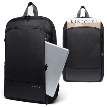 Voděodolný batoh Bange na notebook 15,6" do města, cestovní, 43x31x7 cm, do práce, do letadla, pro muže, pro ženy, černý