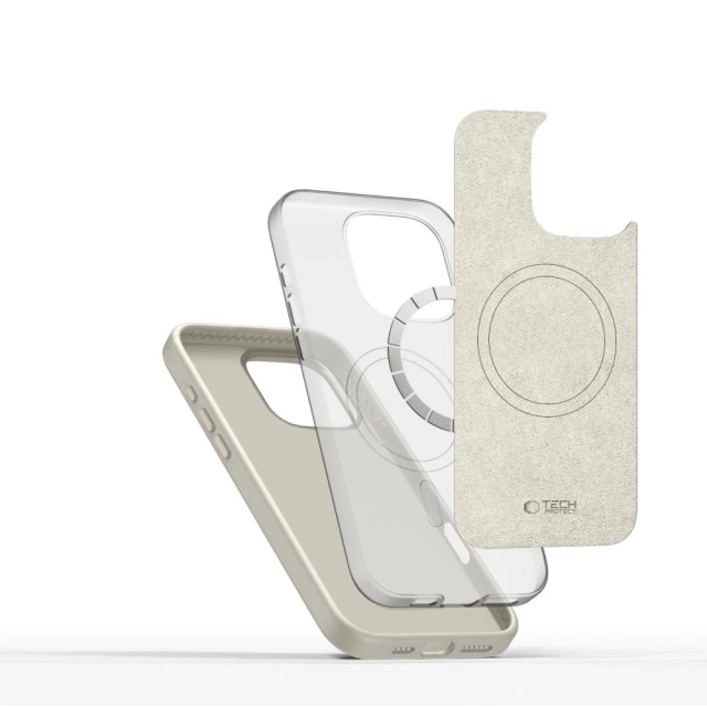 Чохол для iPhone 16 Pro Tech-Protect Silicone Pure MagSafe Latte