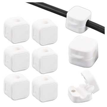 6x Alogy Magnetic Cable Holder 6-pack Cable Management for Desks, Cabinets, Walls, White