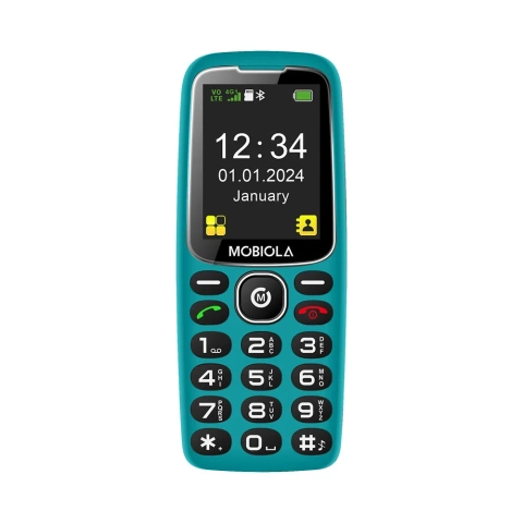 GSM telefón Mobiola MB4120 4G pre seniorov tyrkysový