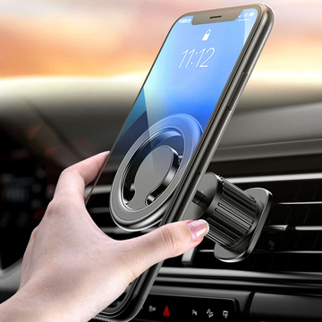 Магнітний автомобільний тримач Alogy для MagSafe для iPhone 14 13 12 решітка чорна