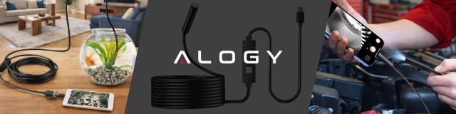 Alogy Duo Cam 1920 Full HD Lightning endoskopická inspekční kamera pro iPhone, USB-C, micro USB 3m 8mm černá
