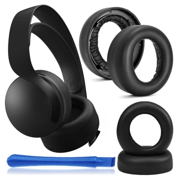 Náhradné náušníky 2x pre bezdrôtové slúchadlá Sony PS5 PULSE 3D, čierne, snímateľné, zariadenie