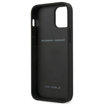 Puzdro Ferrari iPhone 12 mini 5,4" čierne/čierne pevné puzdro On Track PU Carbon