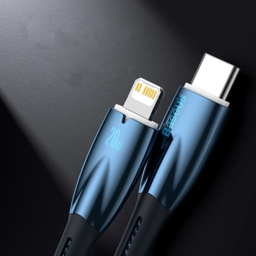 Rýchlonabíjací kábel Baseus Glimmer Series USB-A – USB-C 100 W 480 Mb/s 1 m čierny