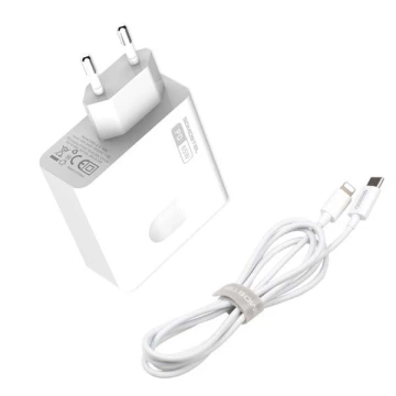 Настінний зарядний пристрій 65 Вт iPhone до кабелю Type-C Somostel Power Deliver Q15 PD White