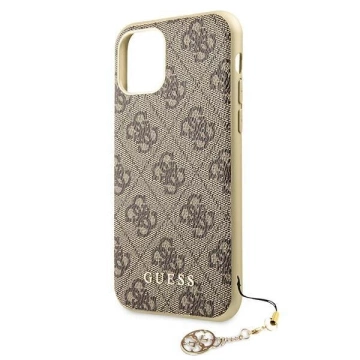 Guess GUHCN61GF4GBR iPhone 11 hnedý /brązowy pevný obal 4G Charms Collection